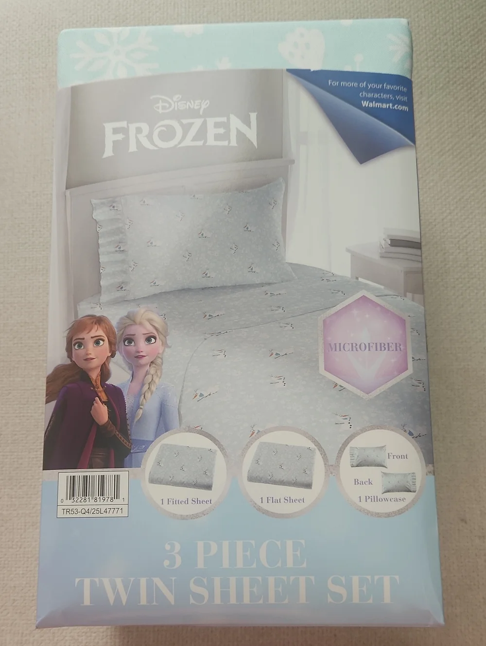 Disney Frozen Microfiber Twin Sheet Set in Light Blue